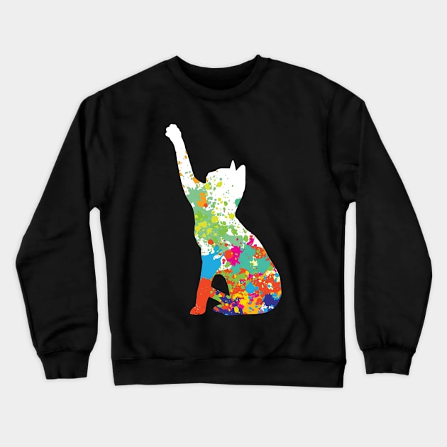 Cute Cat Watercolor Cat Lover Crewneck Sweatshirt by Ray E Scruggs